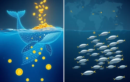 Bitcoin whales accumulating assets while retail investors sell, showing market divergence and potential trend reversal