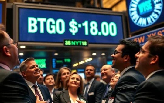BitGo BTGO stock ticker on the NYSE board marking the company's historic public listing.