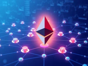 Institutional Ethereum staking infrastructure and validator network visualization for BitMine's revenue strategy