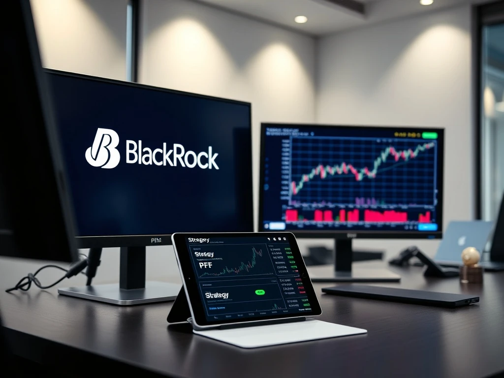 BlackRock ETF investment in Strategy preferred stock analysis showing institutional crypto exposure