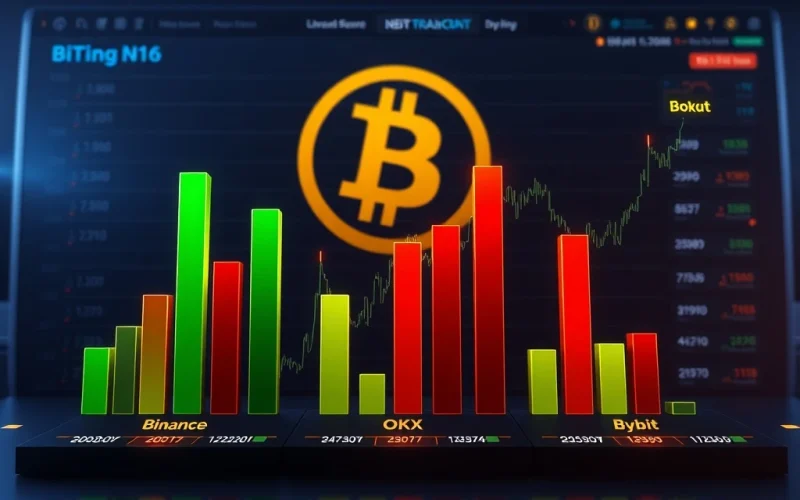 Analysis of BTC perpetual futures long and short positions across major crypto exchanges showing market sentiment.