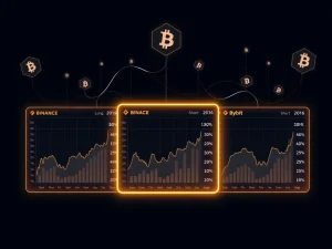 Analysis of BTC perpetual futures long and short ratios across three major cryptocurrency exchanges.