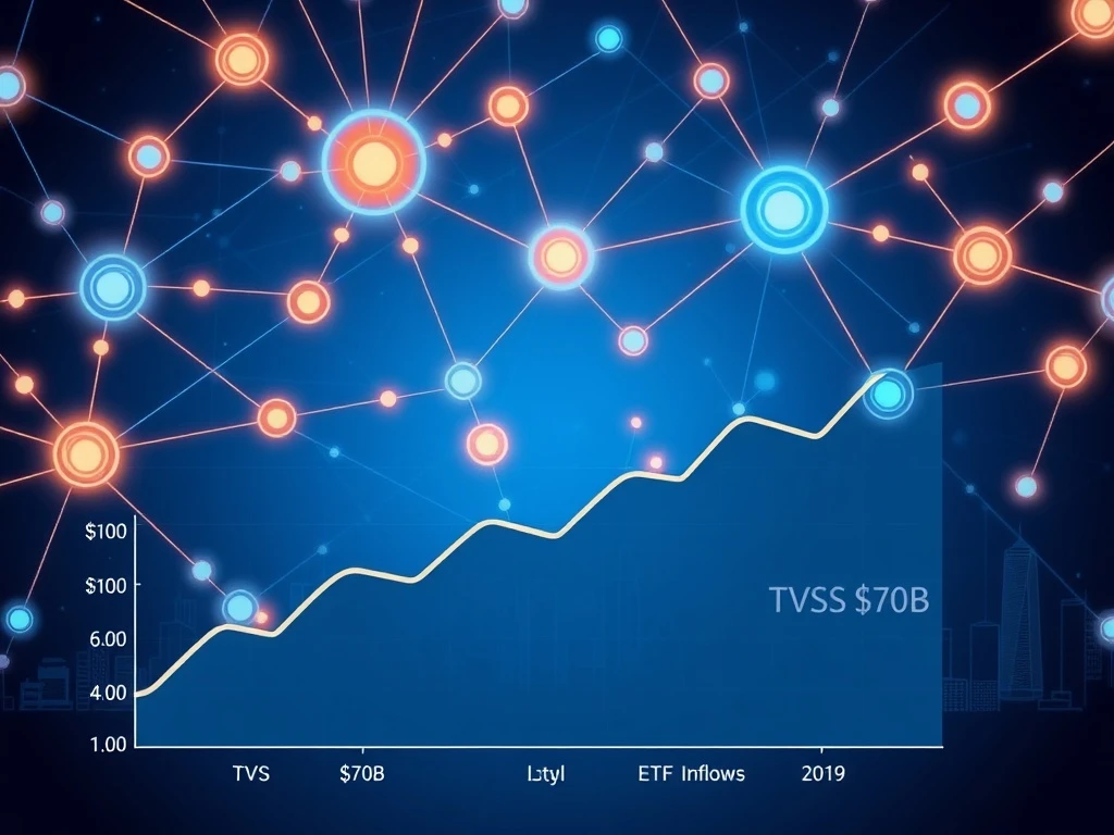 Chainlink's oracle network securing $70 billion in assets as institutional ETF inflows grow in 2026 DeFi market.