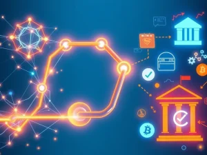 Chainlink's oracle network connecting blockchain technology to traditional financial markets and data.