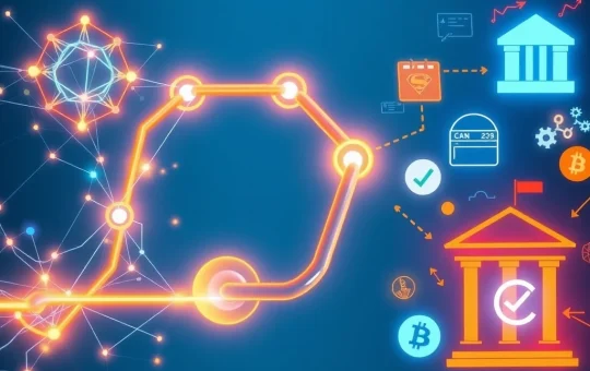 Chainlink's oracle network connecting blockchain technology to traditional financial markets and data.