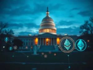 Political conflict over Clarity Act cryptocurrency regulation in Washington D.C.