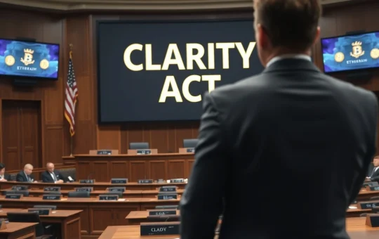 Goldman Sachs CEO David Solomon discusses CLARITY Act hurdles for cryptocurrency tokenization and stablecoin regulation.