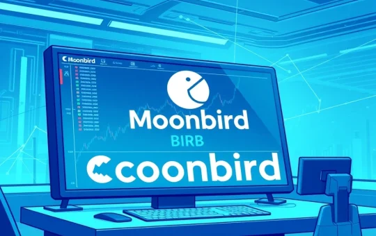 Coinbase exchange listing for the Moonbird BIRB utility token on a trading dashboard.