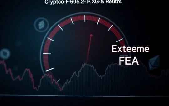 Crypto Fear & Greed Index chart showing extreme fear level at 20, indicating severe negative market sentiment.
