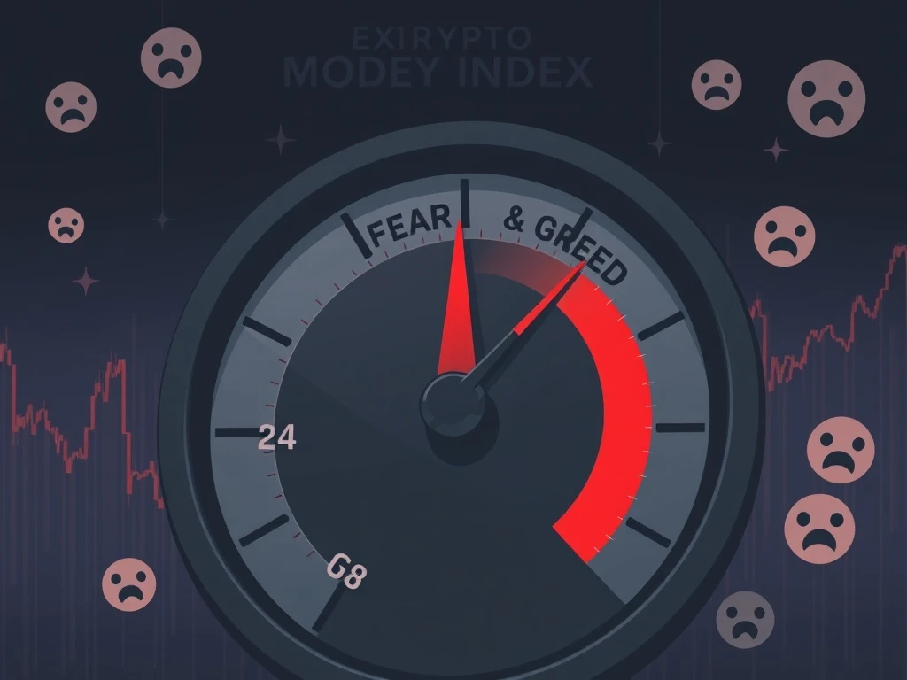 The Crypto Fear & Greed Index shows a reading of 24, indicating Extreme Fear in cryptocurrency markets.