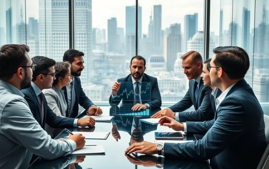 Institutional investors analyzing crypto funding and onchain finance data during business meeting