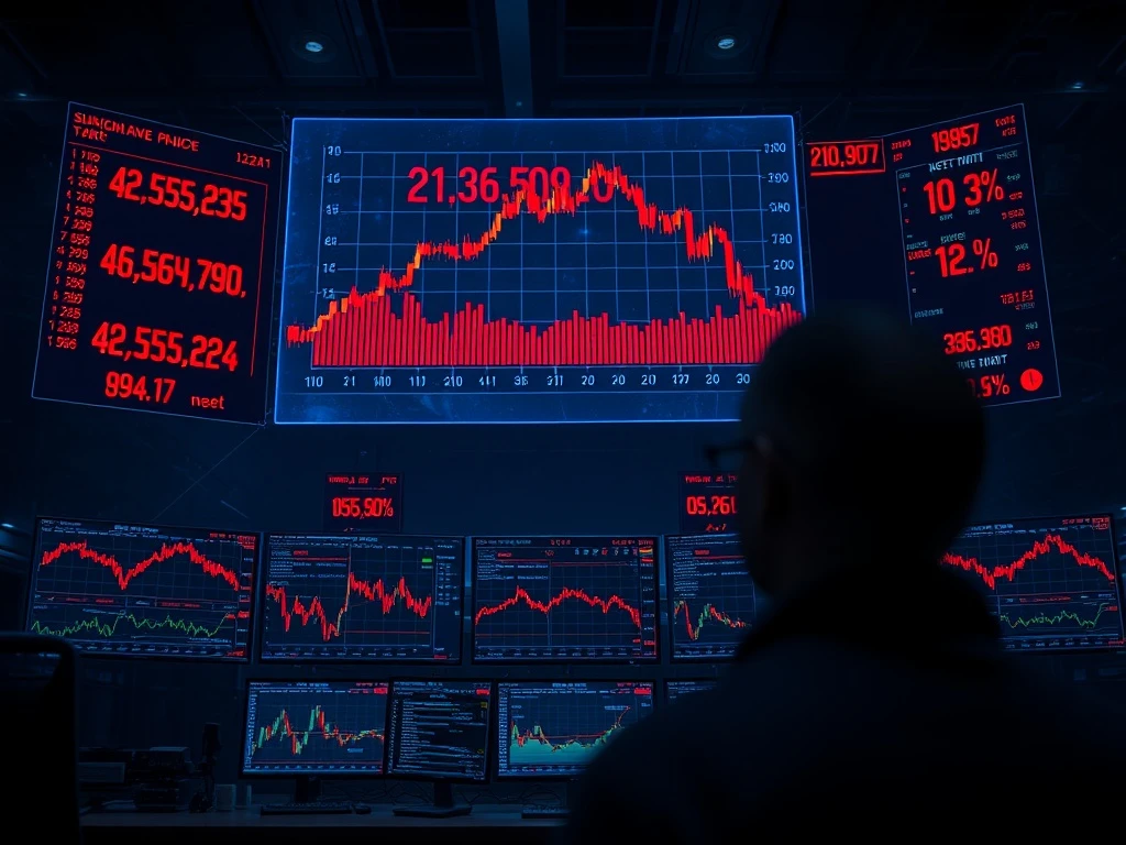 A tense scene of a digital trading floor showing $154 million in cryptocurrency futures liquidated on real-time charts.