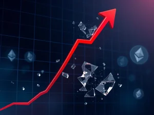 Graphic representing the massive $436 million crypto futures liquidation event and market volatility