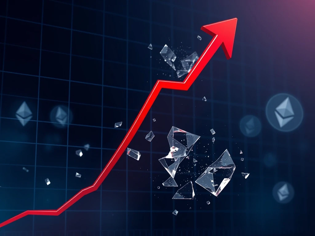 Graphic representing the massive $436 million crypto futures liquidation event and market volatility