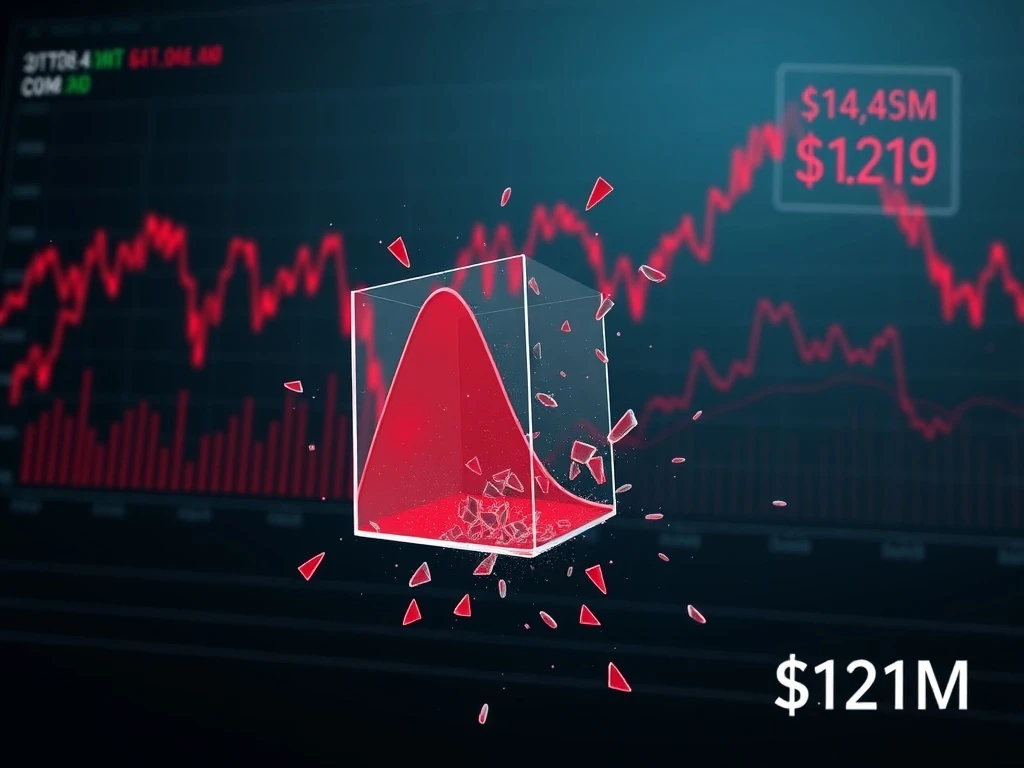Analysis of $121 million in crypto futures liquidations causing market volatility.