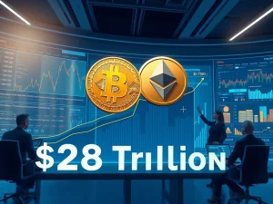 ARK Invest's $28 trillion crypto market forecast for 2030 with Bitcoin and tokenization growth analysis