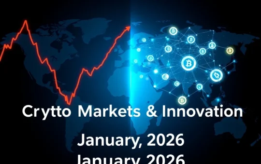 Cryptocurrency market downturn with Bitcoin price drop and blockchain development announcements on January 22, 2026
