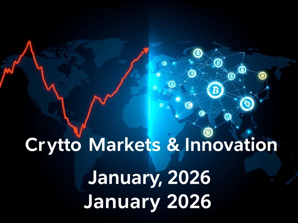 Cryptocurrency market downturn with Bitcoin price drop and blockchain development announcements on January 22, 2026