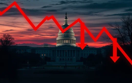 Crypto market crash analysis showing Bitcoin price drop during US political tensions