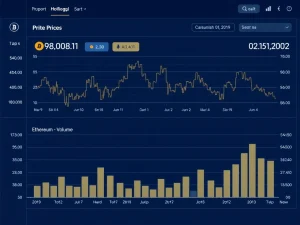 Analysis of crypto market stabilization showing flat price charts alongside low trading volume data.