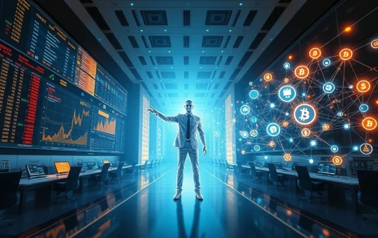 Illustration of the cryptocurrency market's structural transition from political hype to institutional fundamentals in 2025.