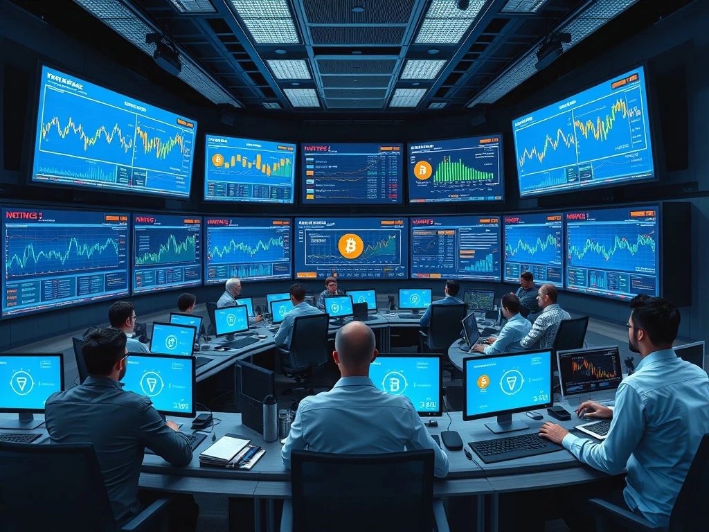 Crypto News Insights control room managing real-time cryptocurrency news coverage and market updates