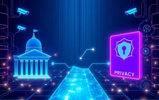 Visual representation of crypto privacy battle between blockchain transparency and regulatory surveillance with zero-knowledge proofs