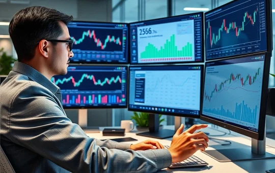 Financial analyst examining cryptocurrency and traditional finance integration data showing institutional adoption trends
