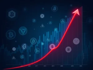Graph showing cryptocurrency failure rate with 53.2% of tokens ceasing trading since 2021