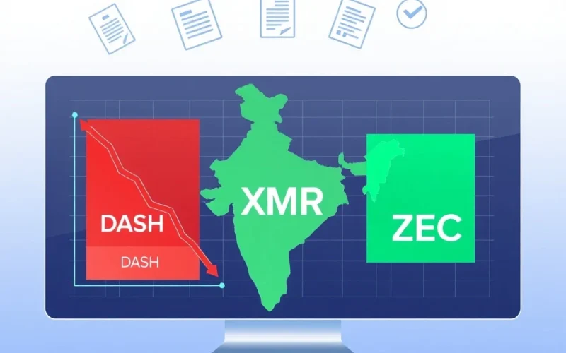 Dash cryptocurrency price drop analysis after India privacy coin regulation compared to Monero and Zcash stability