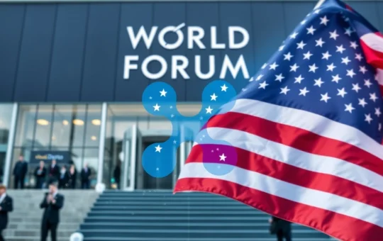 Davos 2026 conference where President Trump announces Ripple partnership for US cryptocurrency leadership
