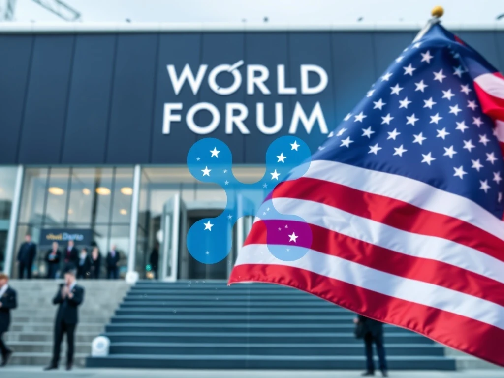 Davos 2026 conference where President Trump announces Ripple partnership for US cryptocurrency leadership