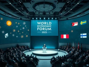 Geopolitical clash over cryptocurrency regulation and monetary sovereignty at the World Economic Forum in Davos.