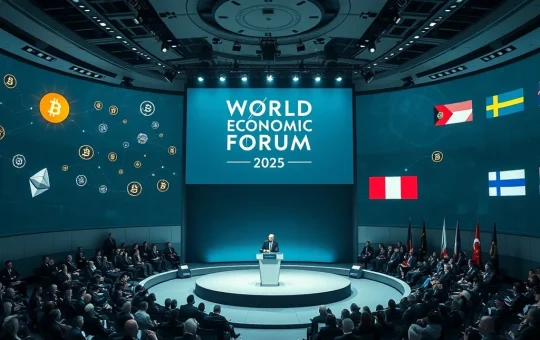 Geopolitical clash over cryptocurrency regulation and monetary sovereignty at the World Economic Forum in Davos.