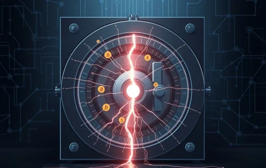 Illustration of the devastating DeFi hack on Makina protocol showing security breach and fund drainage.