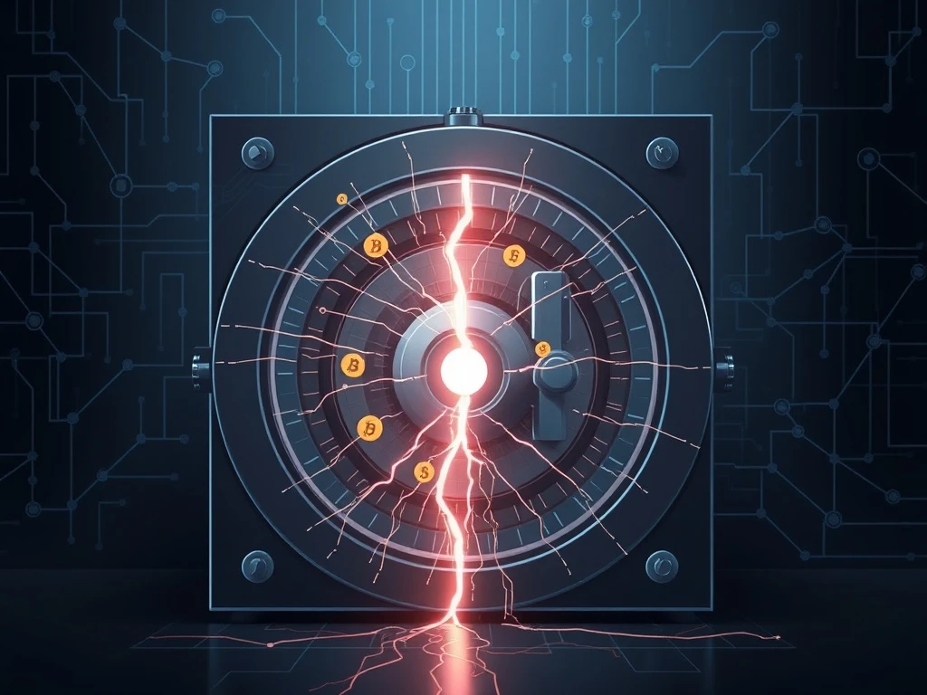 Illustration of the devastating DeFi hack on Makina protocol showing security breach and fund drainage.