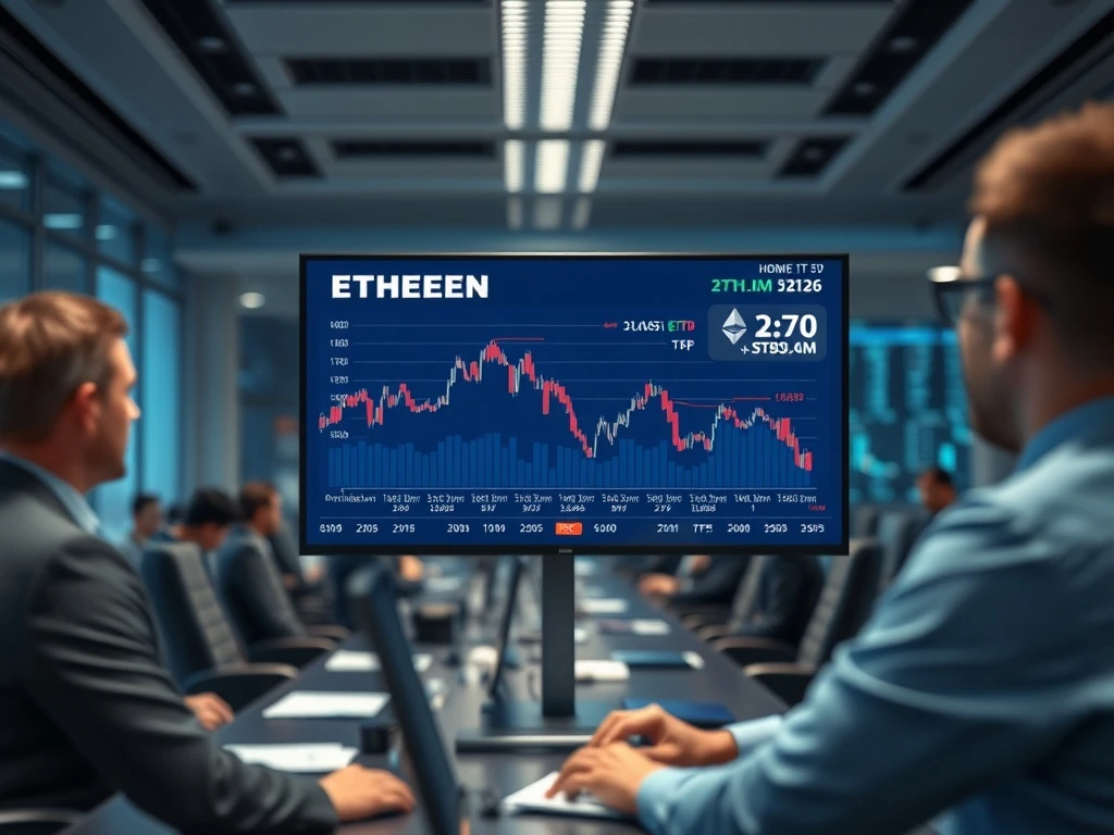 Defiance ETHI ETF delisting announcement with Ethereum price chart analysis