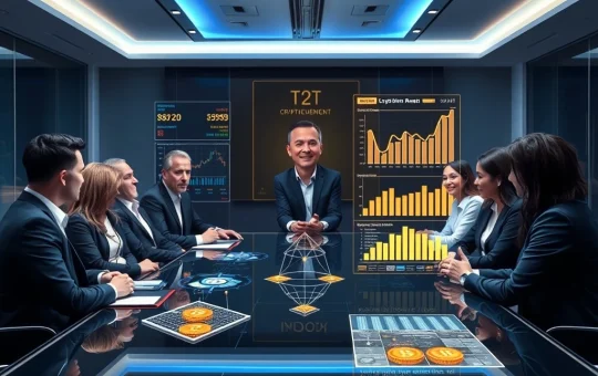 Corporate digital asset treasury strategy meeting with cryptocurrency infrastructure investment analysis