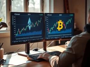 ETH-BTC ratio chart comparison showing 2019 and 2025 bottom patterns with analyst commentary