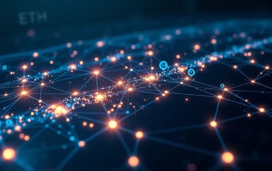 Ethereum network activity visualization showing rapid growth in blockchain connections and user adoption