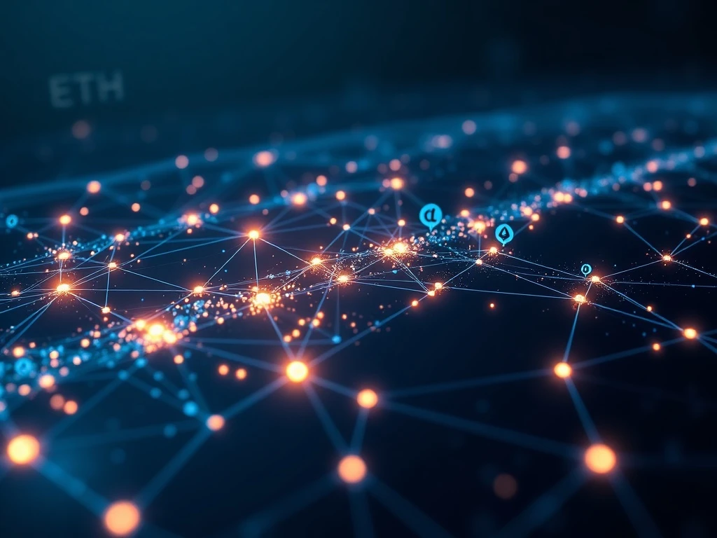 Ethereum network activity visualization showing rapid growth in blockchain connections and user adoption