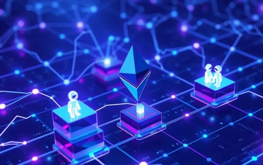 Ethereum blockchain network integrating with artificial intelligence agents through the new ERC-8004 standard