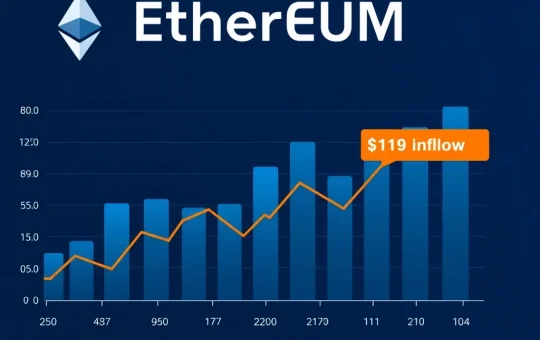 Ethereum ETF inflows analysis showing $117 million surge and price movement toward $3,000 resistance