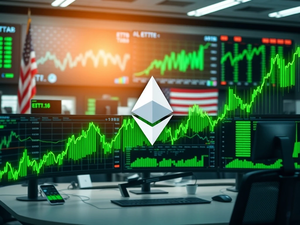 Spot Ethereum ETFs showing strong investor inflows with BlackRock leading cryptocurrency investment growth