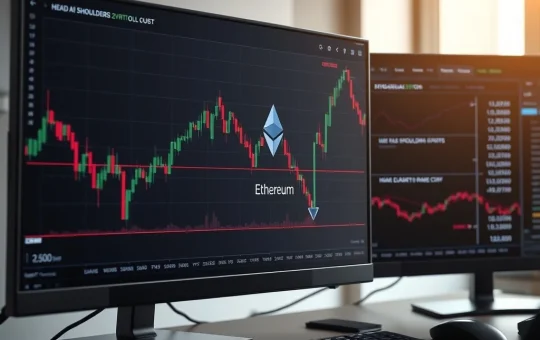 Ethereum head and shoulders pattern analysis showing potential price decline to $2,300