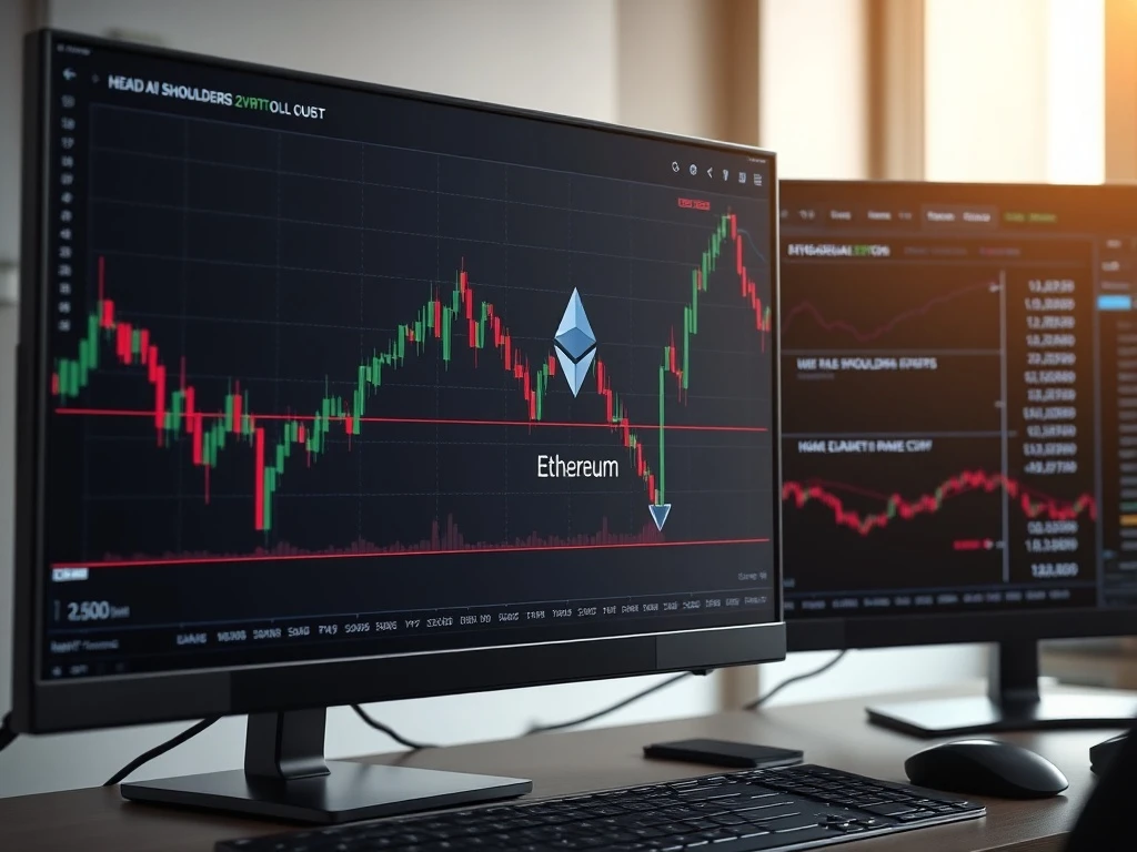 Ethereum head and shoulders pattern analysis showing potential price decline to $2,300