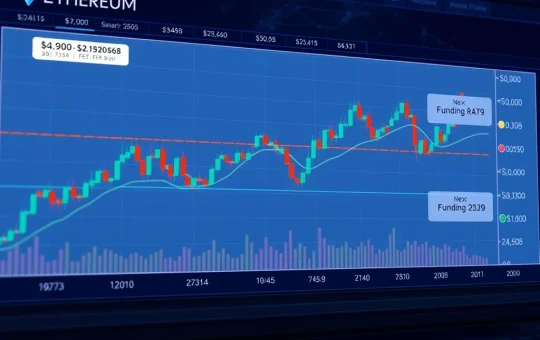 Ethereum price analysis showing negative funding rate and market uncertainty for ETH traders