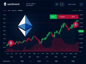 Ethereum sentiment analysis chart showing correlation between social media negativity and historical price rallies
