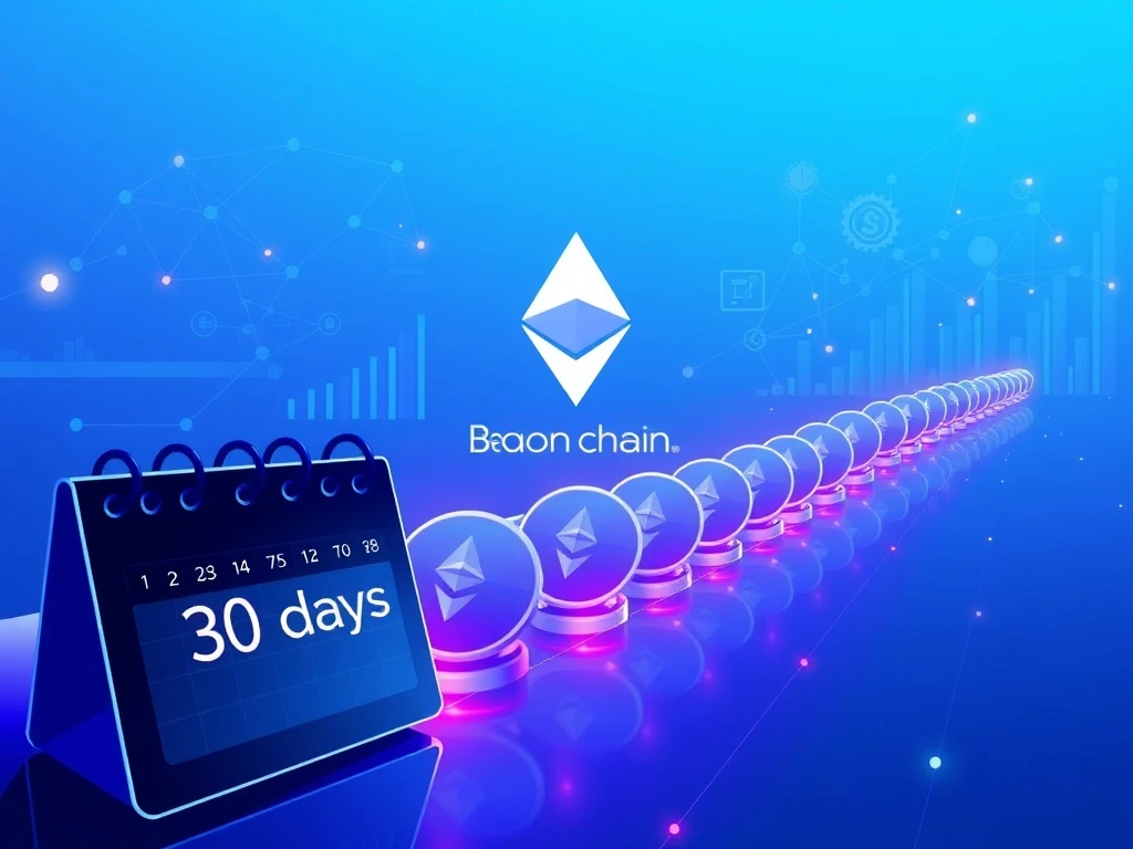 Visualization of the record-high Ethereum staking queue causing validator activation delays