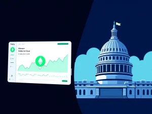 Ethereum staking data dashboard showing zero validator exit queue alongside crypto regulation policy scales